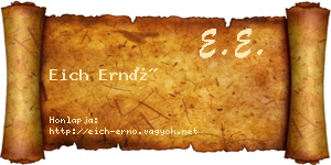 Eich Ernő névjegykártya